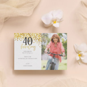 Gold 40 & Fabulous 40th Birthday Party Invitations