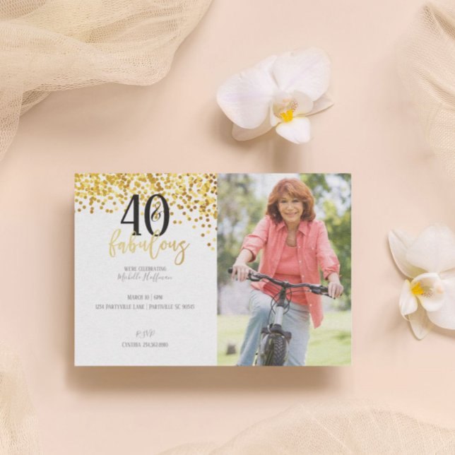 Gold 40 & Fabulous 40th Birthday Party Invitations (Creator Uploaded)