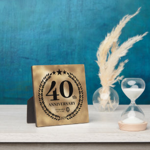 Gold 40th Anniversary Business Logo Commemorative Plaque