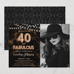 Gold 40th Birthday Party - 40 & Fabulous Invitation