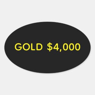 Gold $4,000 Market Celebration Oval Sticker