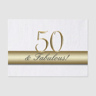 Gold 50 and Fabulous | 50th Birthday Tissue Paper