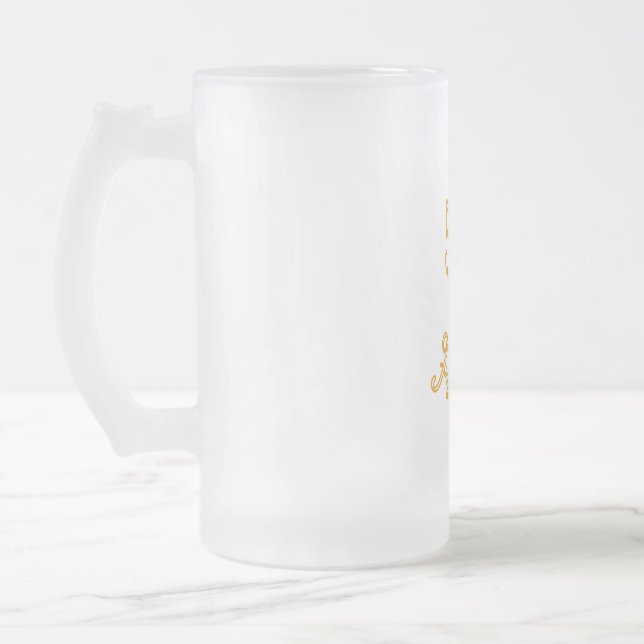 Gold 50 and Fabulous  Frosted Glass Beer Mug (Left)
