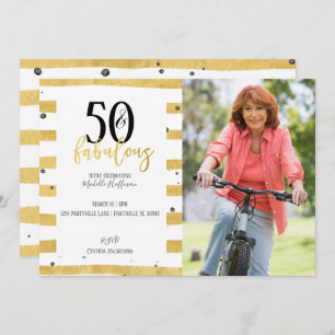 Gold 50 & Fabulous 50th Birthday Party Invitations