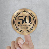 Gold 50th Anniversary Business Logo Commemorative