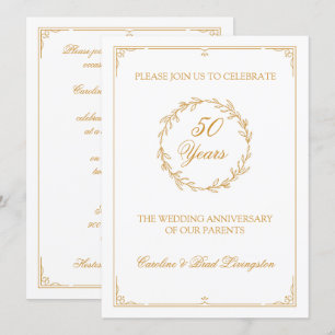 Gold 50th Anniversary Celebration Invitation