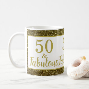Gold 50th Anniversary Coffee Mug