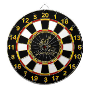 Gold 50th Anniversary gold plated foil Dartboard