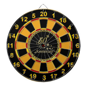 Gold 50th Anniversary gold plated foil Dartboard