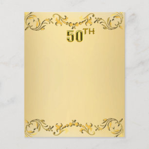 Gold 50th Anniversary Or Birthday Antique Flyer