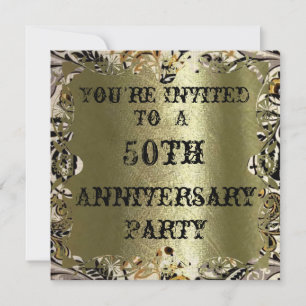 Gold 50th Anniversary Party Invitation