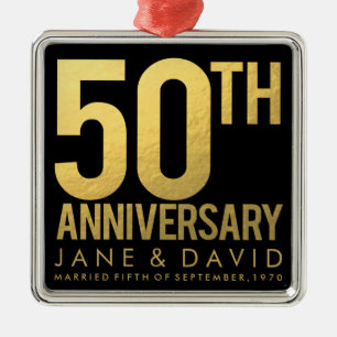 Gold 50th Anniversary Personalised Ornament