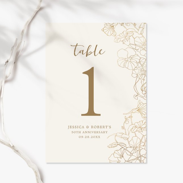 Gold 50th Anniversary Table Number (Creator Uploaded)