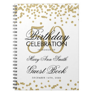 Gold 50th Birthday Guest Book Confetti