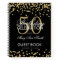 Gold 50th Birthday Guestbook Confetti Black