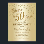 Gold 50th Birthday Party Invitation<br><div class="desc">50th Birthday Party Invitation
Elegant design with faux glitter gold and gold foil effect. Cheers to 50 Years!</div>