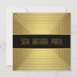 Gold 50th Birthday Party Invitation