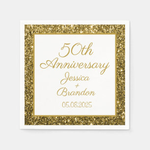 Gold 50th Golden Wedding Anniversary Napkin
