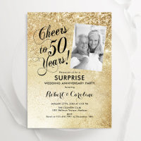 Gold 50th Surprise Wedding Anniversary Photo