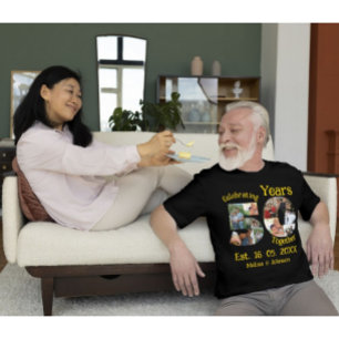 Gold 50th Wedding Anniversary 10 Photo Collage T-Shirt