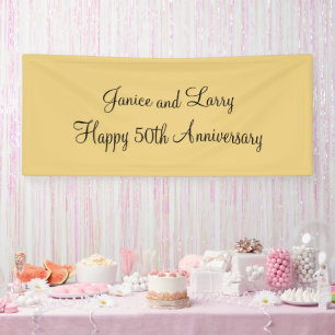 Gold 50th Wedding Anniversary Custom  Banner
