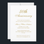 Gold 50th Wedding Anniversary Invitations<br><div class="desc">More elegant Anniversary Invitations in the Little Bayleigh Store!</div>