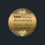 Gold 50th Wedding Anniversary Magnet<br><div class="desc">Fifty years together as man and wife is an incredibly long time and deserves a grand celebration. Add this beautiful refrigerator magnet to your 50th anniversary collection - a great way to commemorate your anniversary. The text on this product is fully customizable and will allow you to make changes as...</div>