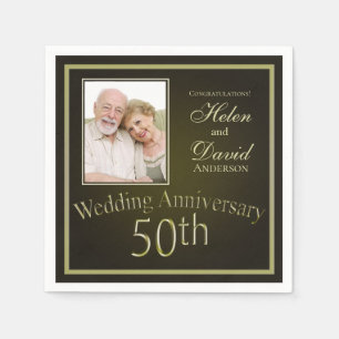 Gold 50th Wedding Anniversary Napkin