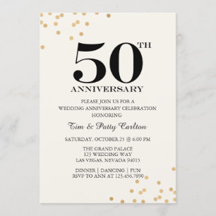 Gold 50th Wedding Anniversary Party invitation