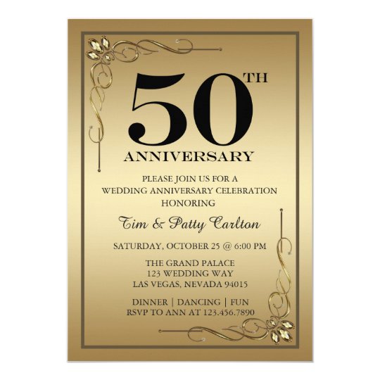  50th  Wedding  Anniversary  Invitations  Announcements  
