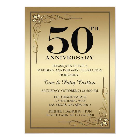 50th Wedding  Anniversary  Invitations  Announcements 