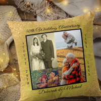 Gold 50th Wedding Anniversary Photo Collage