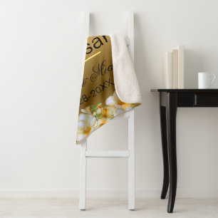 Gold 50th Wedding Anniversary Sherpa Blanket