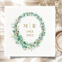 Gold 50th Wedding Anniversry Eucalyptus Paper