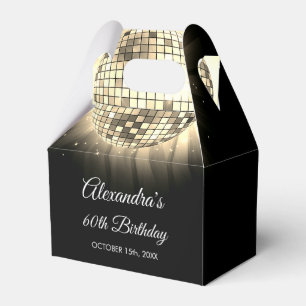 Gold 60th Birthday Party 70's Disco Ball Favour Box