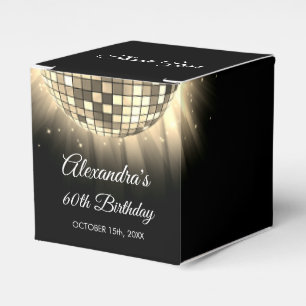 Gold 60th Birthday Party 70's Disco Ball Favour Box