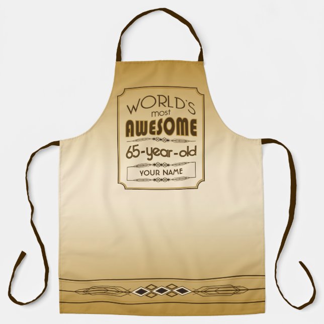 Gold 65th Birthday Celebration World Best Fabulous Apron (Front)