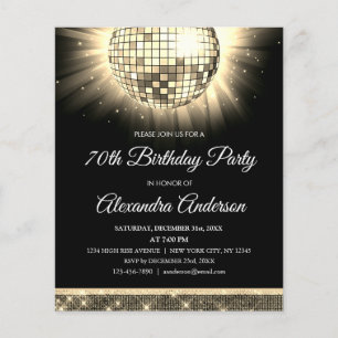 Gold 70th Birthday Party 70's Disco Ball