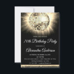 Gold 70th Birthday Party 70's Disco Ball Invitation<br><div class="desc">Celebrate in glitzy style with our Gold 70th Birthday Party 70's Disco Ball Invitation! This dazzling invitation sets the stage for a retro-themed bash that's sure to be unforgettable. In a radiant shade of gold, this invitation exudes sophistication and fun. The disco ball graphic takes you back to the disco...</div>