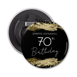 Gold 70th Birthday Party Bottle Opener