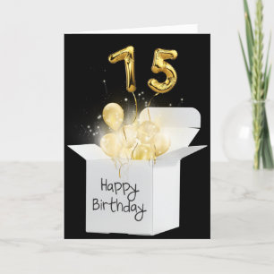 Gold 75th Birthday Balloons In White Box Card