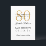 Gold 80th Birthday Party Save the Date Details Invitation<br><div class="desc">Elegant "80th Birthday Party" design with a formal typography script,  custom name and details text. Easy to use and easy to personalise. Order Today!</div>