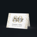 Gold 80th Birthday Thank you Glitter Card<br><div class="desc">Elegant 80th Birthday Party Gold Faux Glitter Confetti template. Easy to use and easy to personalise. Order Today!</div>