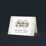 Gold 80th Birthday Thank you Glitter Card<br><div class="desc">Elegant 80th Birthday Party Gold Faux Glitter Confetti template. Easy to use and easy to personalise. Order Today!</div>