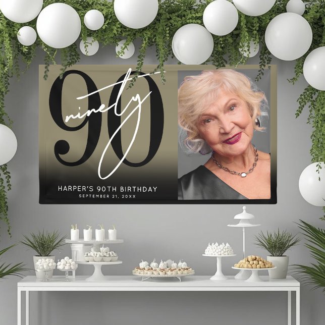 Gold 90th Birthday Party Banner (Gold 80th Birthday Party Banner)