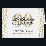 Gold 90th Birthday Thank you Glitter<br><div class="desc">Elegant 90th Birthday Party Gold Faux Glitter Confetti template. Easy to use and easy to personalise. Order Today!</div>