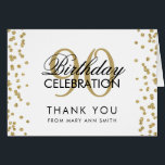 Gold 90th Birthday Thank you Glitter<br><div class="desc">Elegant 90th Birthday Party Gold Faux Glitter Confetti template. Easy to use and easy to personalise. Order Today!</div>