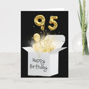 Gold 95th Birthday Balloons In White Box Card