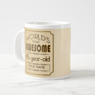 Gold 95th Birthday Celebration World Best Fabulous Large Coffee Mug