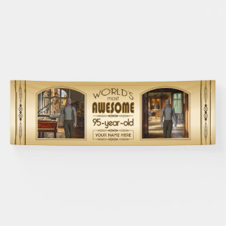Gold 95th Birthday World’s Best Custom Photo Frame Banner